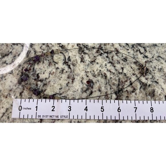 Emily Ray Amethyst Gemstone Necklace Bracelet Earring Set Semi Precious Beads - Picture 3 of 7